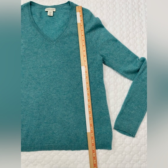 ADRIENNE VITTADINI  100% 2-Ply Cashmere V-Neck sweater Aqua Blue Women’s Size XL - Picture 4 of 10